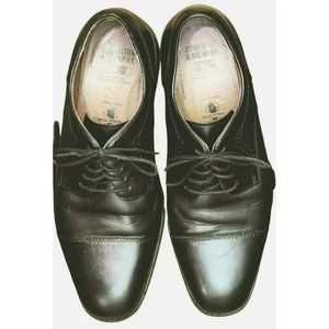 Johnston & Murphy Size 9M Black Sheepskin Leather Oxfords Comfort System Insole